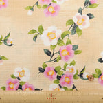 Cotton Southern Cross Printed Fabric - Camellia Pattern with Blurred Dye Effect - nomura tailor