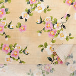 Cotton Southern Cross Printed Fabric - Camellia Pattern with Blurred Dye Effect - nomura tailor