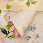 Cotton Southern Cross Printed Fabric - Camellia Pattern with Blurred Dye Effect - nomura tailor