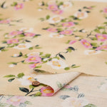 Cotton Southern Cross Printed Fabric - Camellia Pattern with Blurred Dye Effect - nomura tailor