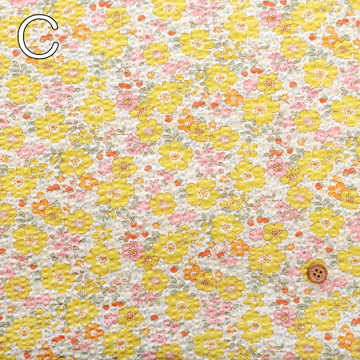 Cotton Poplin Ripple Printed Fabric - Flower - nomura tailor