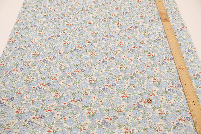 Cotton Poplin Ripple Printed Fabric - Flower - nomura tailor