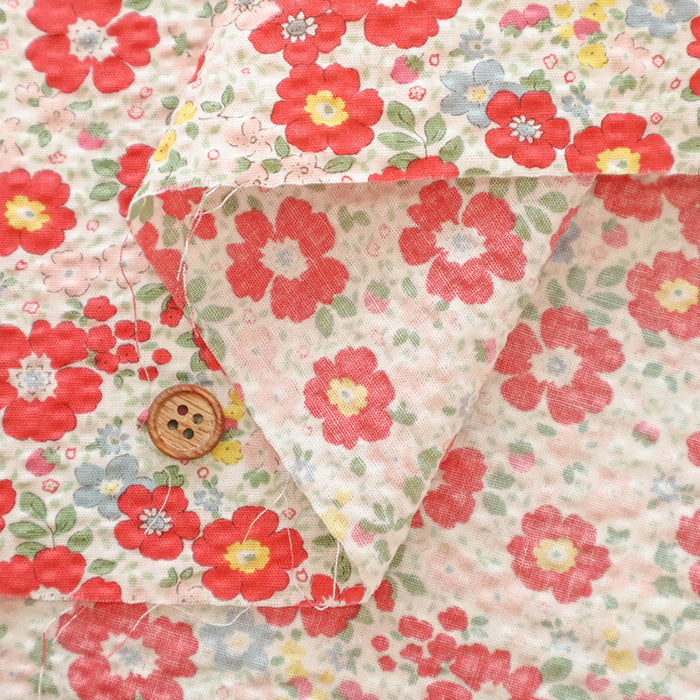 Cotton Poplin Ripple Printed Fabric - Flower - nomura tailor