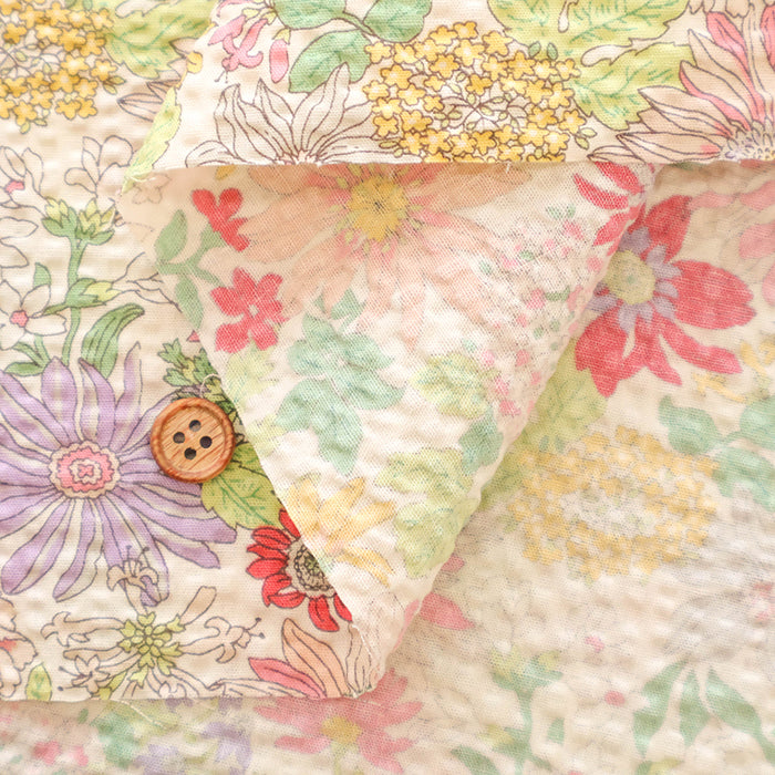 Cotton Poplin Ripple Printed Fabric - Flower - nomura tailor