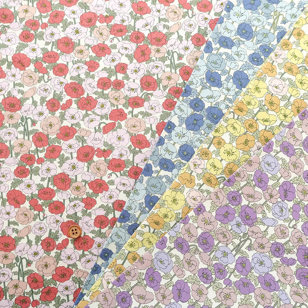 Cotton Broad Printed Fabric - Poppy Garden - nomura tailor