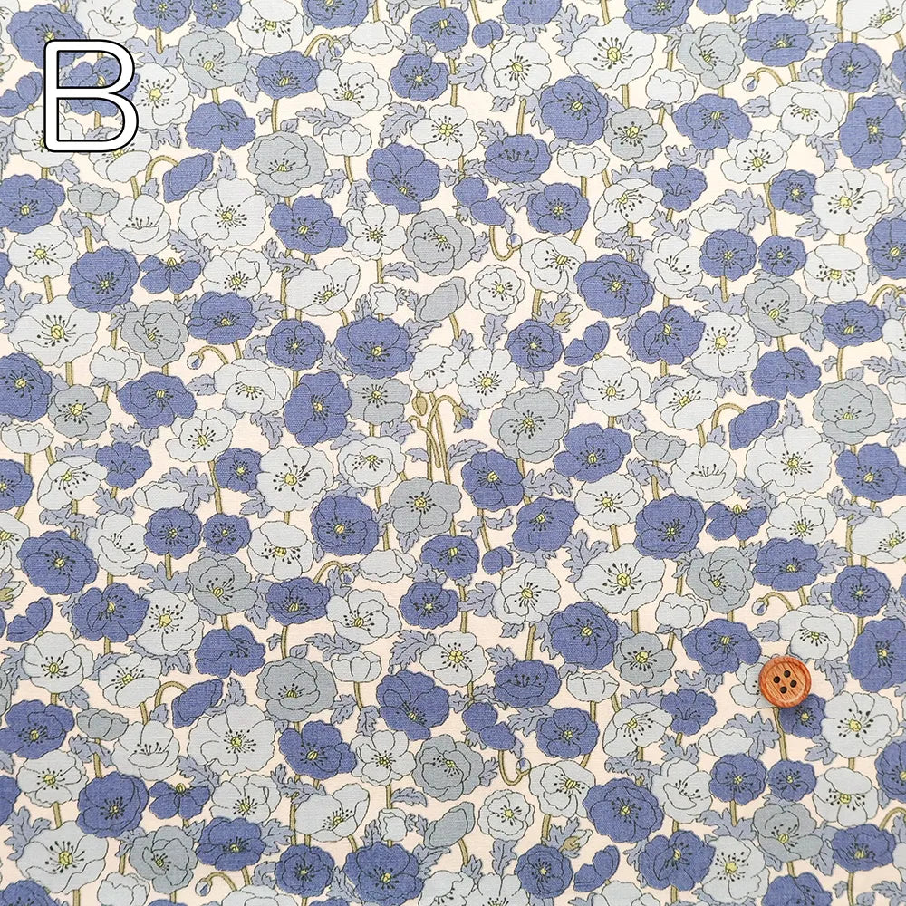 Cotton Broad Printed Fabric - Poppy Garden - nomura tailor