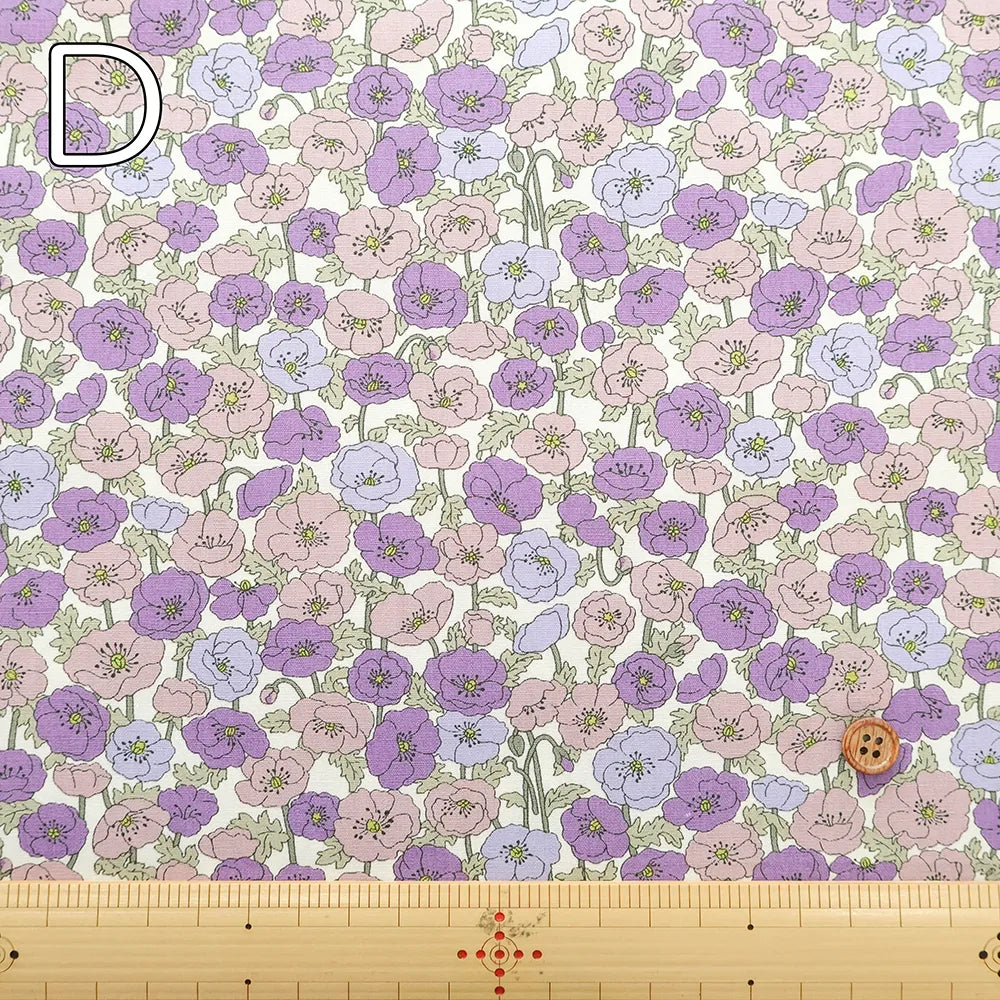Cotton Broad Printed Fabric - Poppy Garden - nomura tailor