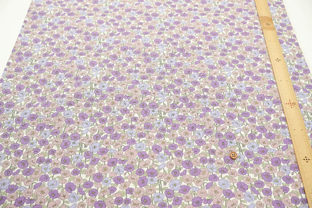 Cotton Broad Printed Fabric - Poppy Garden - nomura tailor