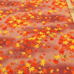 Cotton Southern Cross Printed Fabric - Flowing Water and Autumn Leaves Pattern - nomura tailor