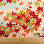 Cotton Southern Cross Printed Fabric - Flowing Water and Autumn Leaves Pattern - nomura tailor