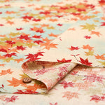 Cotton Southern Cross Printed Fabric - Flowing Water and Autumn Leaves Pattern - nomura tailor