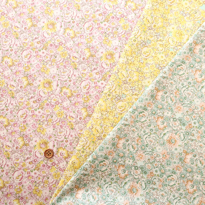 Cotton Broadcloth Laminated Fabric - Flower - nomura tailor