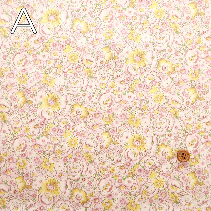 Cotton Broadcloth Laminated Fabric - Flower - nomura tailor