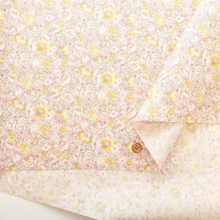 Cotton Broadcloth Laminated Fabric - Flower - nomura tailor