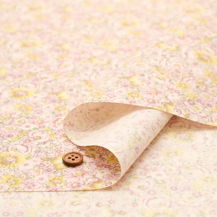 Cotton Broadcloth Laminated Fabric - Flower - nomura tailor