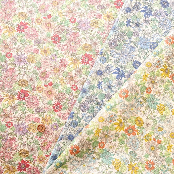Cotton Broadcloth Laminated Fabric - Flower - nomura tailor