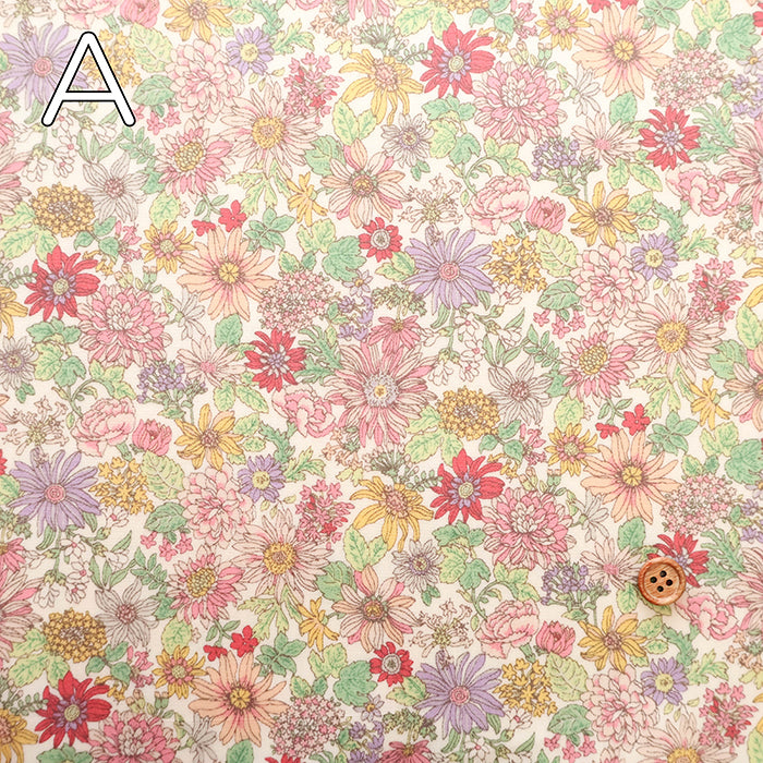 Cotton Broadcloth Laminated Fabric - Flower - nomura tailor