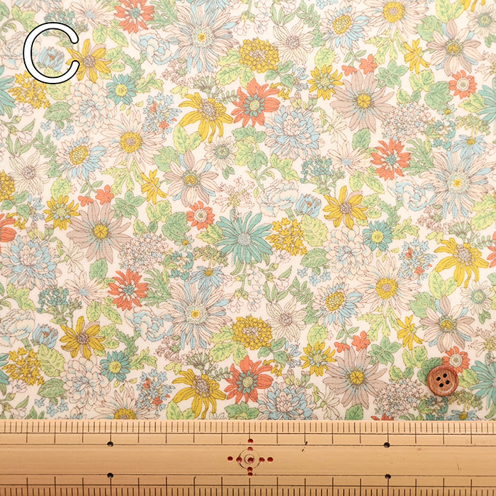Cotton Broadcloth Laminated Fabric - Flower - nomura tailor