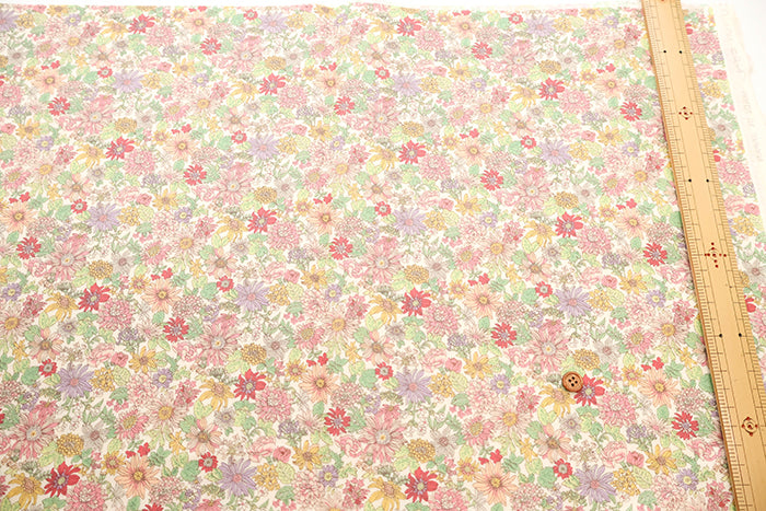 Cotton Broadcloth Laminated Fabric - Flower - nomura tailor