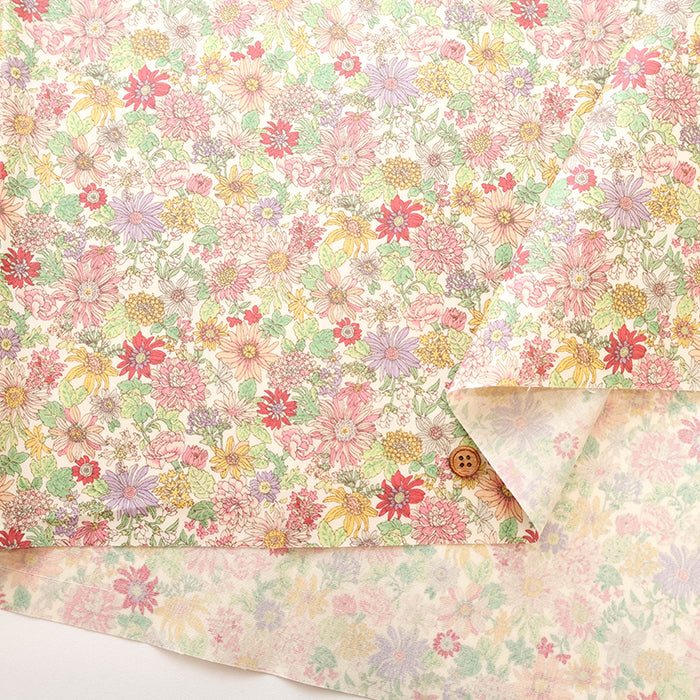 Cotton Broadcloth Laminated Fabric - Flower - nomura tailor