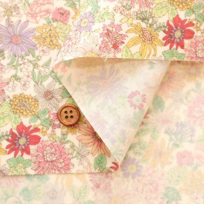 Cotton Broadcloth Laminated Fabric - Flower - nomura tailor