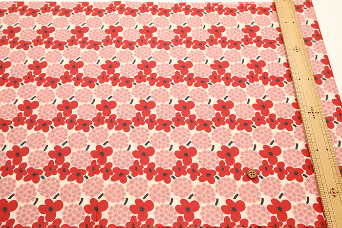 Cotton Broadcloth Laminated Fabric - Flower - nomura tailor