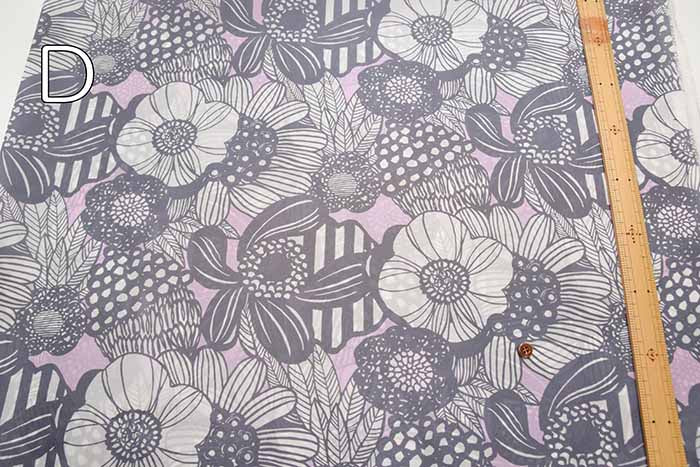 Water-repellent finish Nylon taffeta printed fabric Art Flower - nomura tailor