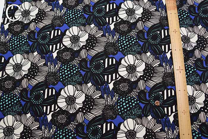 Cotton 10/1 Canvas Printed Fabric Art Flower Mini - nomura tailor