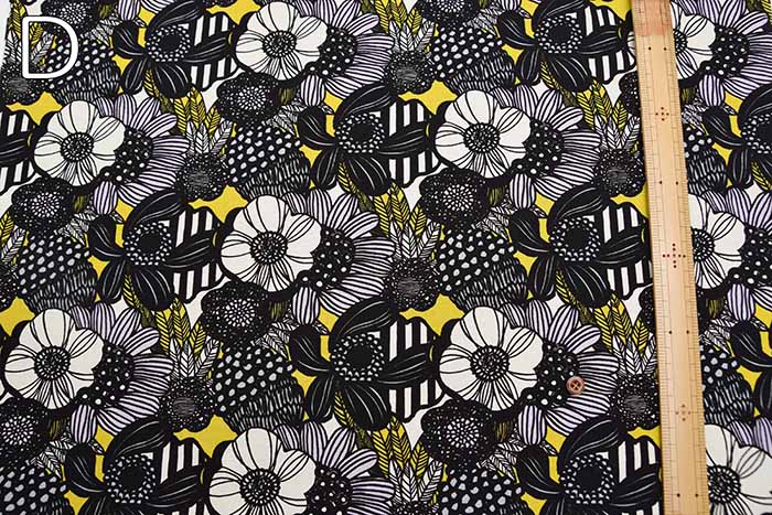 Cotton 10/1 Canvas Printed Fabric Art Flower Mini - nomura tailor