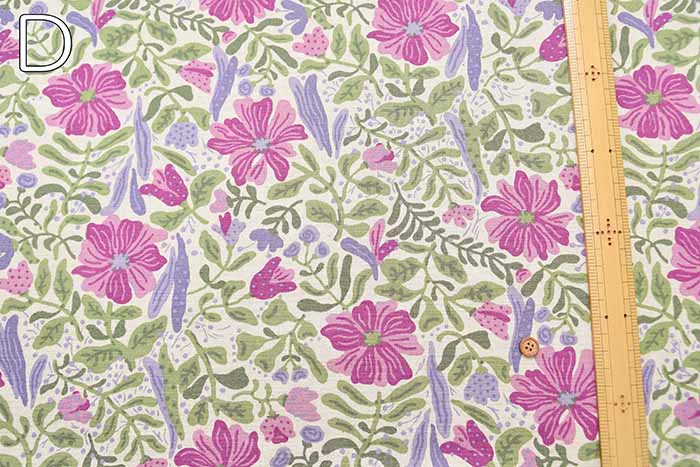 C/L Canvas Printed Fabric Flower Arashi - nomura tailor