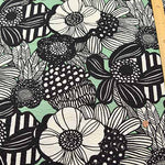 Cotton Poplin Ripple Printed Fabric Art Flower - nomura tailor