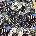 Cotton Poplin Ripple Printed Fabric Art Flower - nomura tailor