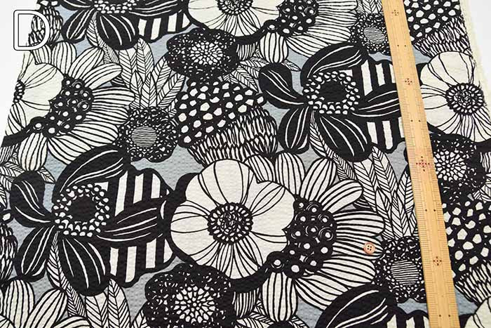 Cotton Poplin Ripple Printed Fabric Art Flower - nomura tailor