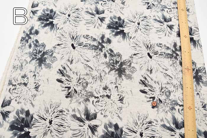 Cotton sheeting printed fabric Soft and fluffy pewter - nomura tailor