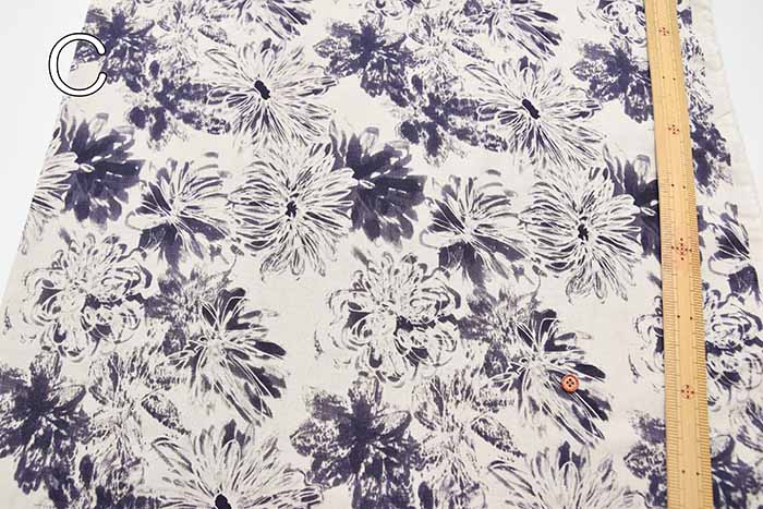 Cotton sheeting printed fabric Soft and fluffy pewter - nomura tailor