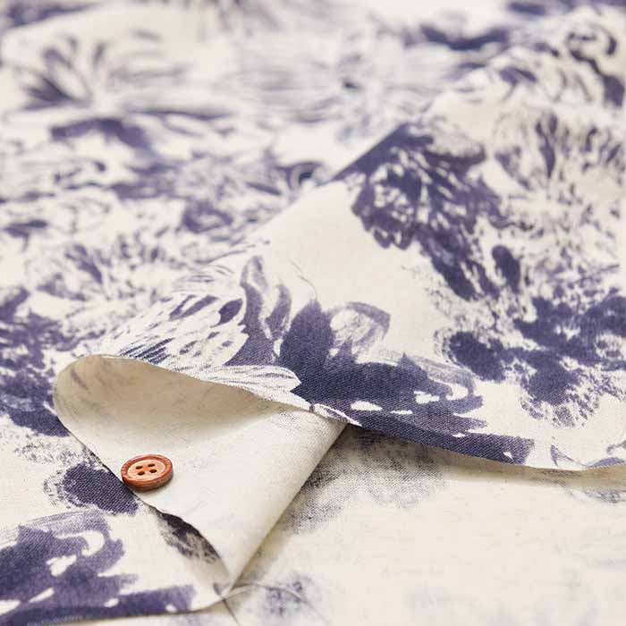 Cotton sheeting printed fabric Soft and fluffy pewter - nomura tailor