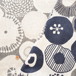 Cotton Jacquard Fabric - Ink Blue Flowers - nomura tailor
