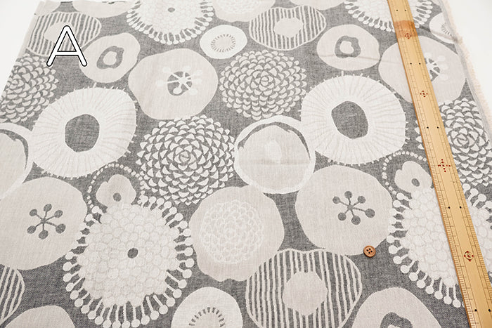 Cotton Jacquard Fabric - Ink Blue Flowers - nomura tailor