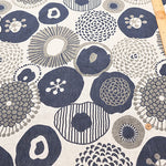 Cotton Jacquard Fabric - Ink Blue Flowers - nomura tailor