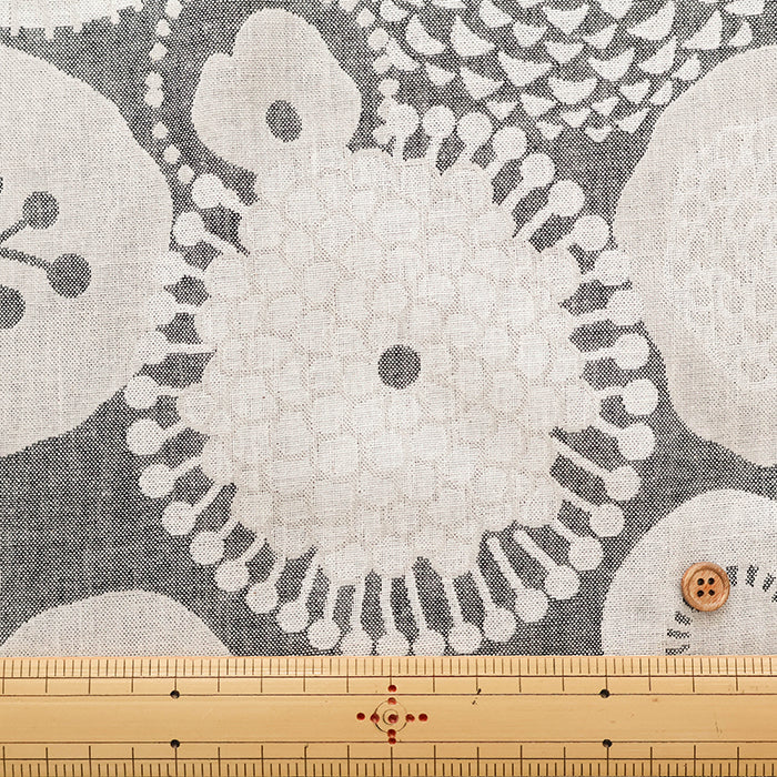 Cotton Jacquard Fabric - Ink Blue Flowers - nomura tailor