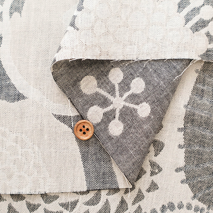 Cotton Jacquard Fabric - Ink Blue Flowers - nomura tailor