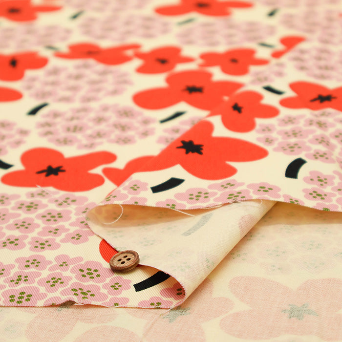 Cotton Twill Print Fabric - Bouquet - nomura tailor