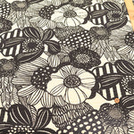 Cotton Poplin Ripple Printed Fabric - Art Flower - nomura tailor