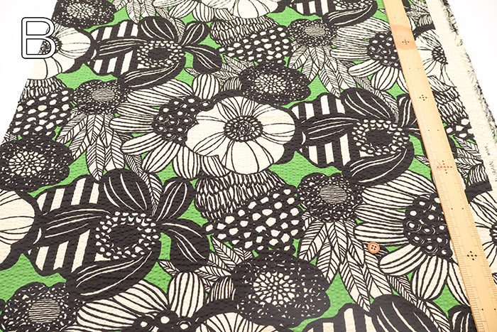 Cotton Poplin Ripple Printed Fabric - Art Flower - nomura tailor