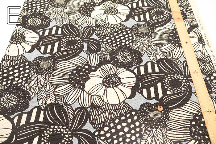 Cotton Poplin Ripple Printed Fabric - Art Flower - nomura tailor