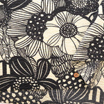 Cotton Poplin Ripple Printed Fabric - Art Flower - nomura tailor