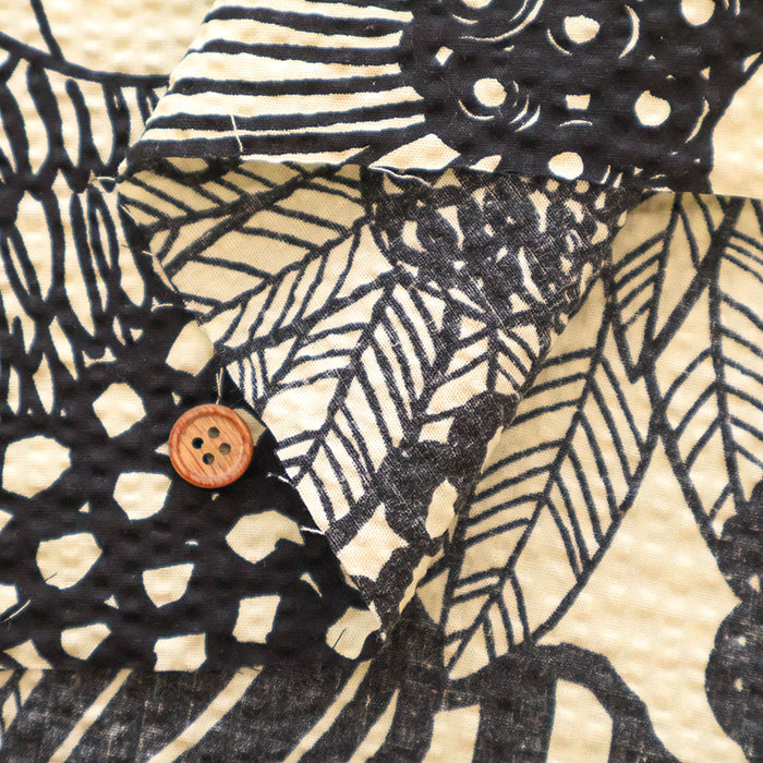 Cotton Poplin Ripple Printed Fabric - Art Flower - nomura tailor