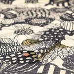 Cotton Poplin Ripple Printed Fabric - Art Flower - nomura tailor