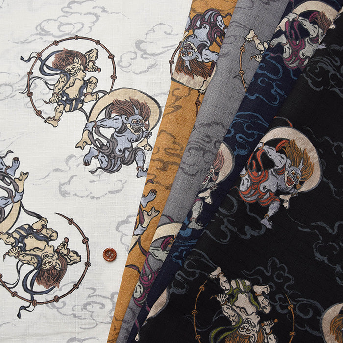 Cotton Southern Cross Japanese Pattern Print Fund Raijin - nomura tailor