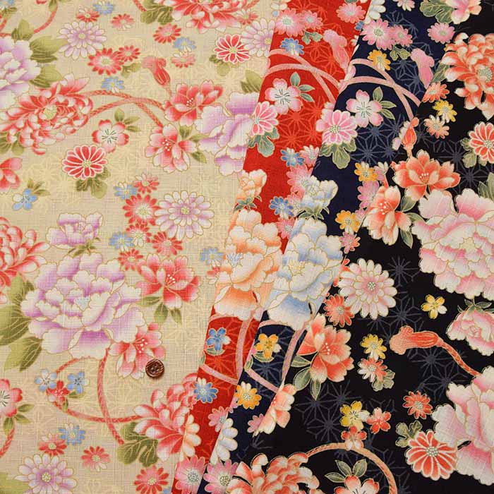 Cottondo Befrint Fabric Hemp Leaf and Flower - nomura tailor